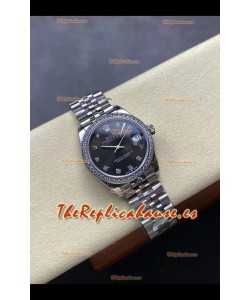 Reloj Rolex Superclon Datejust de 31 mm con esfera gris y caja de acero