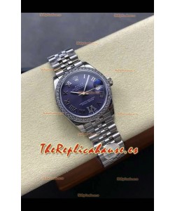Reloj Rolex Superclon Datejust de 31 mm con esfera morada y caja de acero