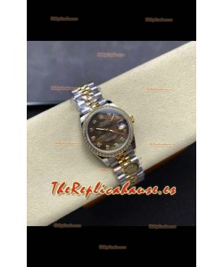 Reloj Rolex Superclon Datejust de 31 mm con esfera perlada y oro amarillo