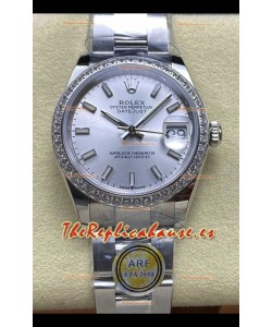 Reloj Rolex Superclon Datejust de 31 mm con esfera y caja de acero