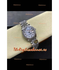 Reloj Rolex Superclon Datejust de 31 mm con esfera perlada