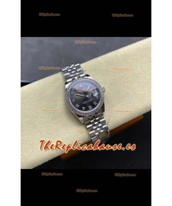 Reloj Rolex Superclon Datejust de 31 mm con esfera gris y Jubilee Superclon