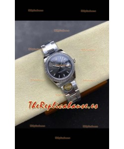 Reloj Rolex Superclon Datejust de 31 mm con esfera gris y esfera Oyster Superclon