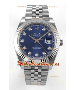 Reloj Datejust Superclon 126334 con esfera de diamantes azules, 41 mm, MVMNT con volante de inercia variable 3235
