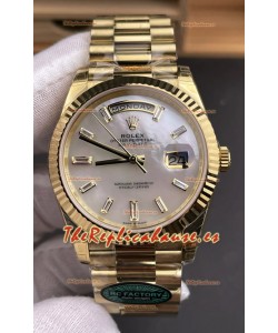 Reloj Rolex Day Date 228238 de oro amarillo con esfera perlada, réplica de alta calidad