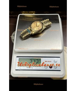 Reloj Rolex Day Date 228238 de oro amarillo con esfera de cristal dorado, superclon