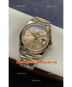 Reloj Rolex Day Date 228238 de oro amarillo con esfera dorada, superclon