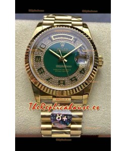 Reloj Rolex Day Date 118238 de oro amarillo con diamantes y esfera, réplica perfecta