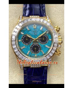 Reloj Rolex Daytona 126518LN de oro amarillo con esfera turquesa y MVMNT con volante de inercia variable, superclon