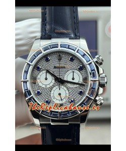 Reloj Rolex Daytona 116589SALV con movimiento libre, esfera de oro blanco y diamantes, superclon