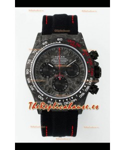 Reloj Rolex Daytona DiW con caja de carbono forjado y correa de nailon negra, réplica de alta calidad