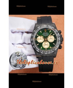 Reloj Rolex Daytona Superclon con caja de carbono forjado y esfera verde