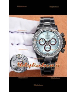 Reloj Rolex Daytona Blaken 4131 con movimiento y esfera azul hielo, réplica de alta calidad