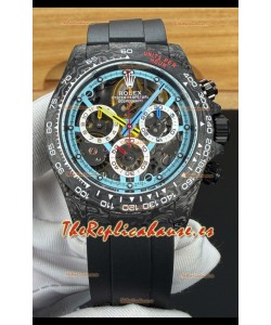 Reloj Rolex Daytona DiW Skeleton con caja de carbono y carcasa Oysterflex Superclon