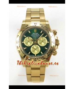 Reloj Rolex Daytona 126508 de oro amarillo con esfera verde, superclon, MVMNT con volante de inercia variable