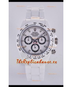 Reloj Rolex Daytona AET de cerámica blanca con movimiento 4130, réplica de alta calidad