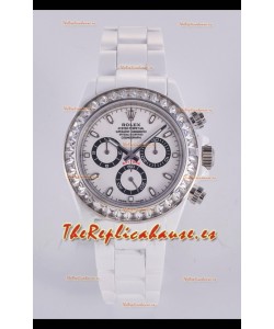 Reloj Rolex Daytona AET de cerámica blanca con esfera blanca y movimiento 4130, superclon