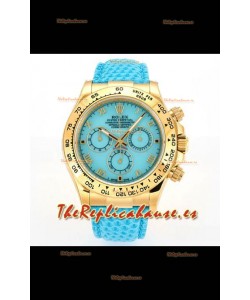 Reloj Rolex Daytona 116568 de oro amarillo con movimiento 4801 y esfera azul, réplica de alta calidad