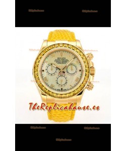 Reloj Rolex Daytona 116568 de oro amarillo, movimiento 4801, zafiros, esfera amarilla, superclon