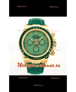 Reloj Rolex Daytona 116568 de oro amarillo, movimiento 4801, zafiros, esfera verde, superclon