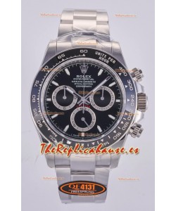 Reloj Rolex Daytona 126500 con esfera negra, marcadores de bastón y mecanismo MVMNT con volante de inercia variable, superclon