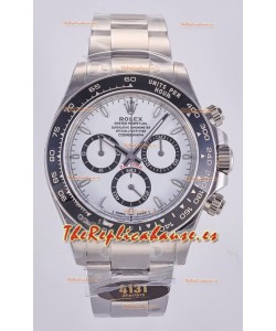 Reloj Rolex Daytona 126500 con esfera blanca, marcadores de bastón y mecanismo MVMNT con volante de inercia variable, superclon