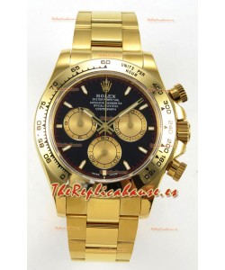 Reloj Rolex Daytona 126508 de oro amarillo con esfera negra y MVMNT con volante de inercia variable, superclon