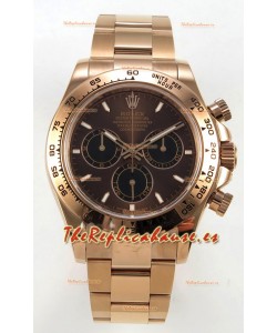 Reloj Rolex Daytona 126505 Oro rosa con esfera marrón y MVMNT con volante de inercia variable, superclon