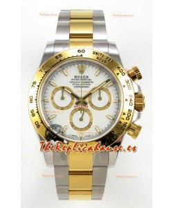 Reloj Rolex Daytona 126503 bicolor con esfera blanca y movimiento libre, superclon