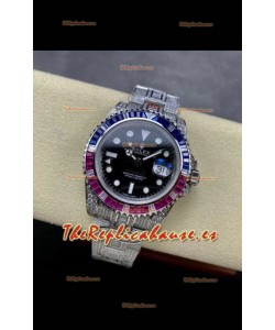 Reloj Rolex GMT Masters II Superclon con cristales de zafiro azul/rojo