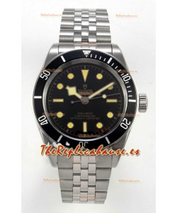 Reloj Tudor Black Bay 41 con esfera y bisel negros, réplica exacta del Jubilee