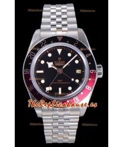 Reloj Tudor Black Bay GMT con esfera roja y bisel negro/rojo, superclon del Jubilee