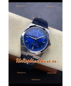 Reloj réplica suizo Vacheron Constantin Overseas True Moon Phase con caja de acero y esfera azul