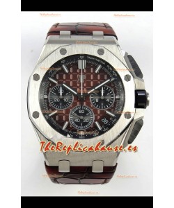 Reloj Royal Oak Offshore Chronograph 26420 con esfera marrón, superclon