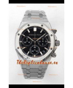 Reloj Royal Oak Chrono 26240 con esfera negra, MVMNT con volante de inercia variable, caja de acero, superclon