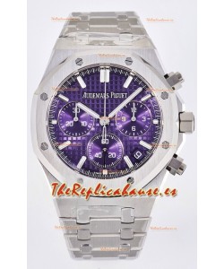 Reloj Royal Oak Chrono 26240 con esfera morada, MVMNT con volante de inercia variable, caja de acero, superclon
