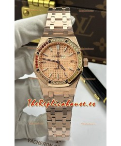 Reloj Royal Oak de 37 mm con esfera color champán y movimiento 3120, superclon