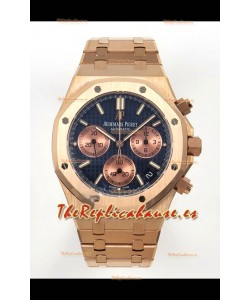 Reloj Royal Oak Chrono 26240 Superclon con esfera azul y oro rosa