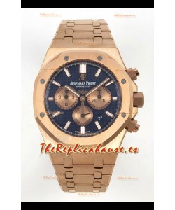 Reloj Royal Oak Chrono 26331 de oro rosa con esfera azul, superclon