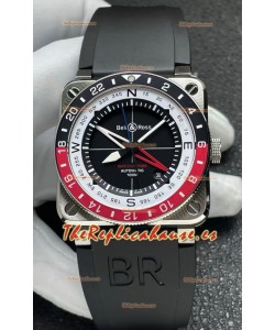 Reloj réplica suizo Bell and Ross BR03 GMT Compass con bisel rojo/negro