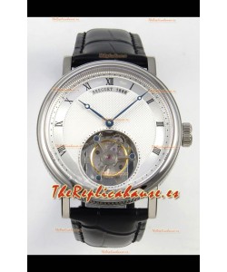 Reloj Breguet Classique Tourbillon de acero inoxidable con esfera romana, superclon