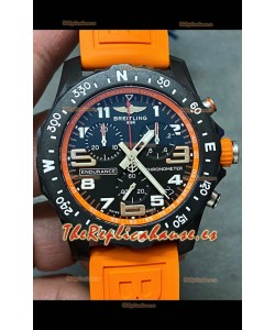 Reloj réplica Breitling Endurance PRO 44 con correa naranja y movimiento de cuarzo suizo