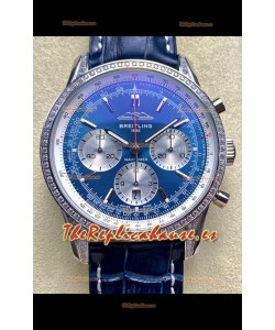 Reloj Breitling Navitimer B01 Superclon de 43 mm, acero inoxidable y esfera azul