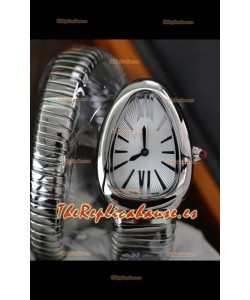 Reloj Serpenti Superclon de acero inoxidable con esfera blanca