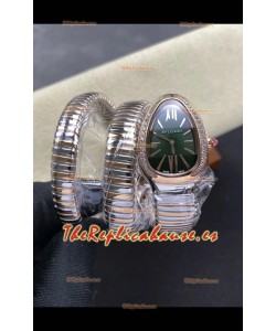Reloj Serpenti Tubogas Double Spiral con esfera verde y dos tonos, superclon