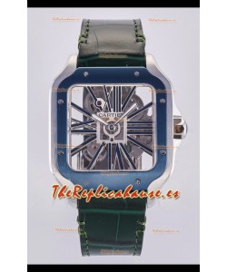 Reloj Santos De Cartier Superclon con esfera esqueletizada y caja bicolor