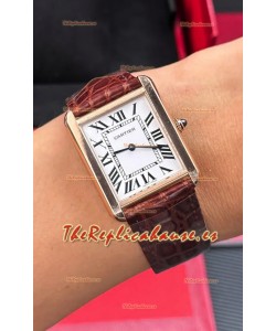 Reloj Cartier Tank Solo de 27 mm, oro rosa, cuarzo suizo, superclon