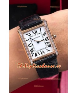 Reloj Cartier Tank Solo de 27 mm, oro rosa, cuarzo suizo, superclon