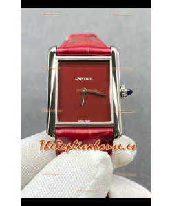 Reloj Cartier Tank Louis de 25 mm, cuarzo suizo, esfera roja