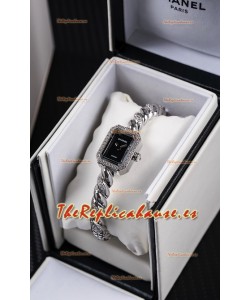 Reloj Chanel Premiere Galon de acero inoxidable con diamantes y movimiento de cuarzo suizo